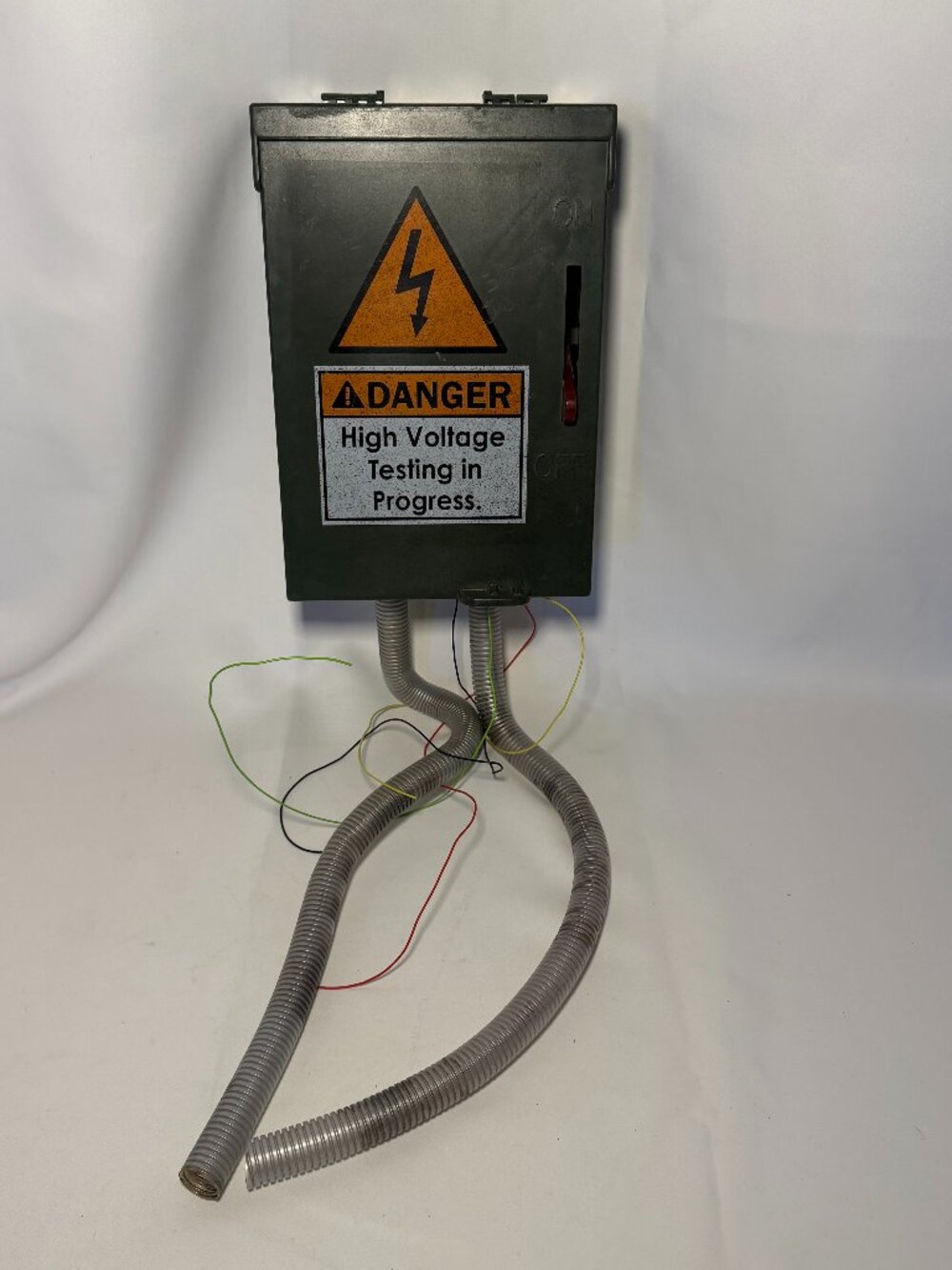 Pan Asian Animatronic Danger High Voltage Electrical Box Halloween Prop Lights